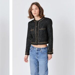 NWT Endless Rose chain trimmed jacket